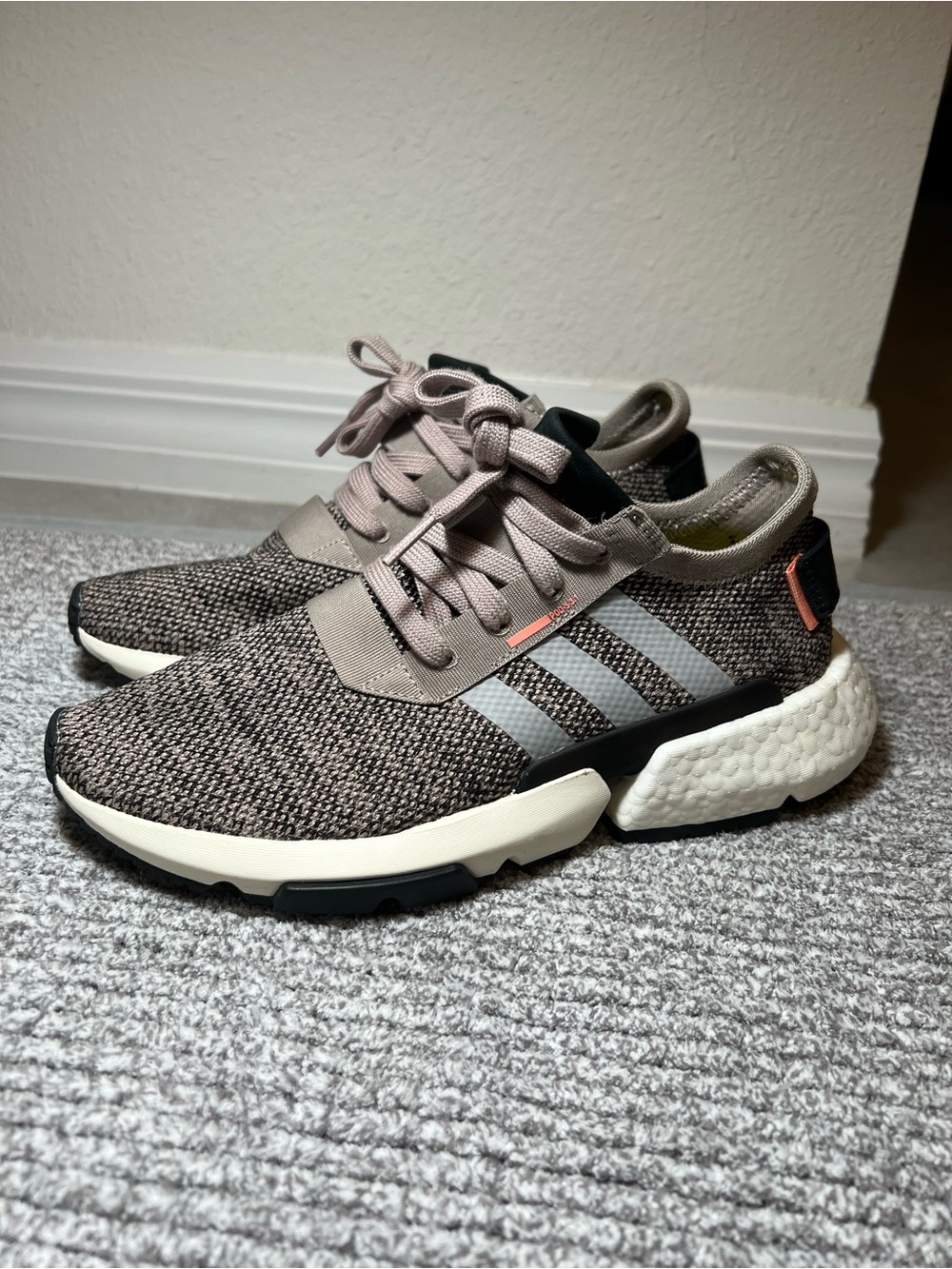 Adidas POD-S3.1 CG5745 Boost Knit Sneakers Women's US 7.5 Gray/Taupe